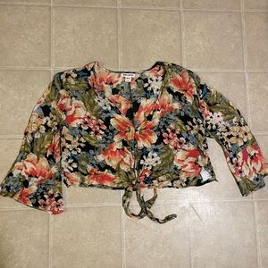 Linen Cropped Billabong Blouse